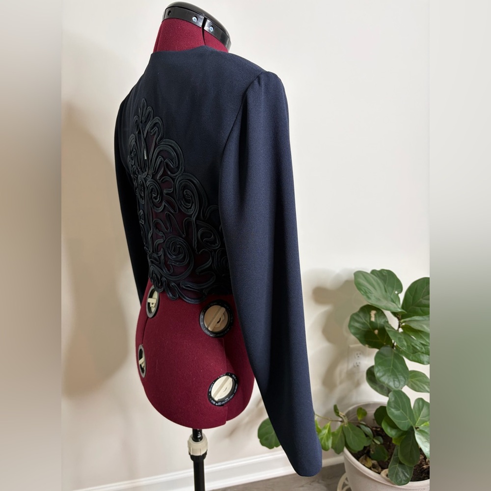 Joseph Ribkoff Elegant Navy Women's blazer Jacket with Floral Detailing - Picture 2 of 7